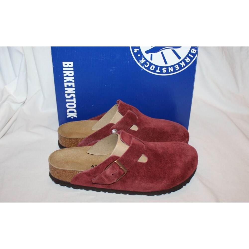 Birkenstock Boston BS Suede Mule Clog Suede Sandals EU 42 REG WOMEN 11 MEN 9